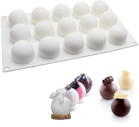 Silikonform Kugel Schokoladenformen Silikon Form Kugel Trüffelkugeln Silikonform Dessert Kugelform Schokolade Pralinenform Rund Klein Silikon Backform Zur DIY-Schokolade,Süßigkeiten Dekor