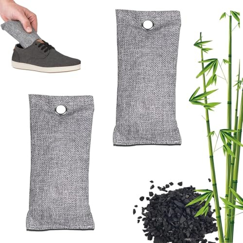 lrgnixs Bolsas de carbón activo para pastillas de purificación de aire, 2 unidades de carbón activo para desagradables, cubo de basura, desodorante para frigorífico, carbón activo de bambú para
