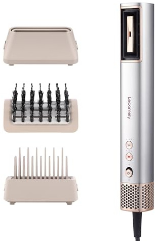 Lecomely X2 Sèche cheveux 3 en 1, haute vitesse 110000 tm, femme, protection cheveux, hydro ionique, anti-frisottis,léger, brosse, concentrateur, Compacte et portable, Idéal voyage, Gris.