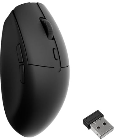 Keychron BM22 Souris sans fil, 2400 dpi, clics silencieux, 2,4 GHz/Bluetooth 5.2/filaire avec boutons programmables, longue durée de vie de la batterie pour ordinateur portable PC/Mac/Windows, noir