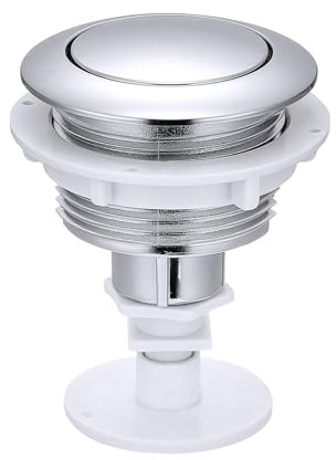 Sharplace Toilet Flush Button Single Flush Button Replacement Easy Installation Toilet Tank Supplies Spare Parts for Guest Room Hotel, Silver