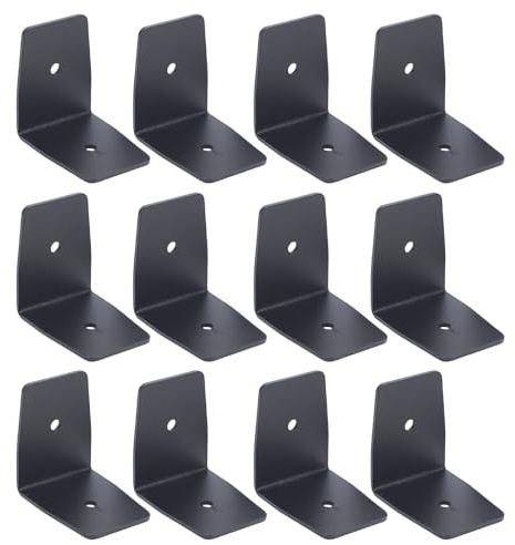 banapoy Lot de 12 Clips de Chevrons pour Pergola, Support D'angle Robuste en Forme de L à 90 Degrés pour Poteaux en Bois, Support D'angle pour Comptoir D'étagère Flottante (1. Votre assiette)