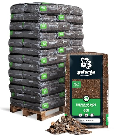 GALAMIO Rindenmulch Kiefer Mix 5-60 mm - 2340L (39 x 60L) - unbehandelter, natürlicher Bodenschutz