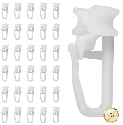 100 Stück X-Gleiter für Gardinenschienen für 6mm Gardinengleiter