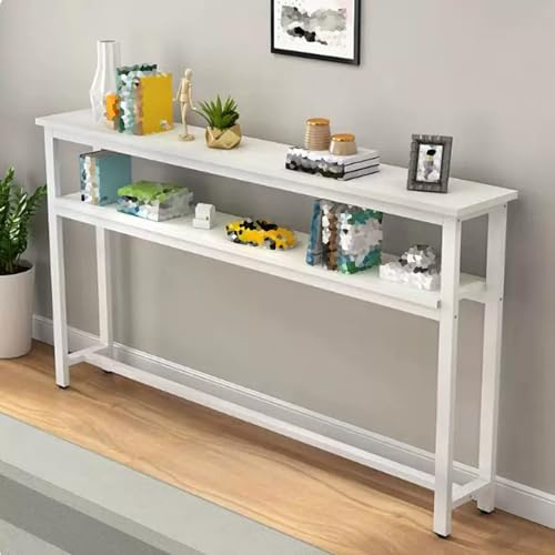 NMKSYX Meuble Derriere canapé Table De Canapé Étroite Et Longue Derrière - Console Fine pour Ranger Clés, Magazines Et Lampe D'entrée - Dos en Bois De La Table De Canapé(White,80x15x120cm/31x6x47in)