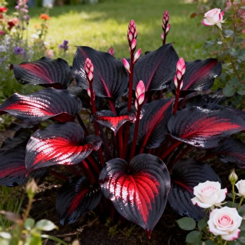 Leicht Anbaubare Funkien/Farbenfrohe Hosta/Hosta Dauerwüchsig Winterfest&Prachtvolle Funkien Wurzelstock/Geeignet Für Neueinsteiger-4Rhizome-H