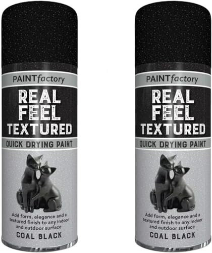 Neel Saanjh Textured Coal Black Spray Paint, Durable, Textured Finish, Fast-Drying, Professional, Long-Lasting, Ideal for Gates, Railings, Furniture, Tools, Cabinets & Machinery, 400ml (Pack of 2)