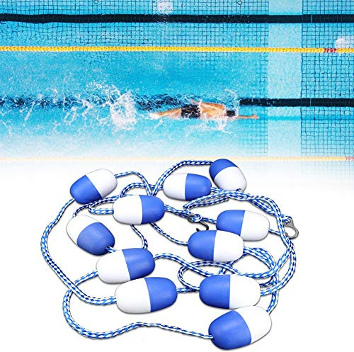 AMONIDA di Corsia di Sicurezza per Piscina da 5 M con Corda Galleggiante e 11 Boe Chiara visibilità nei Corsi d'Acqua