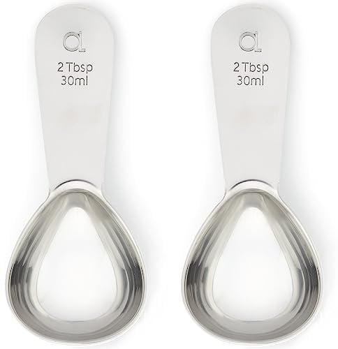 Coffee Scoop (Set of 2) by Apace - 2 Tablespoon (Tbsp) - The Best Stainless Steel Measuring Spoons for Coffee, Tea, and More