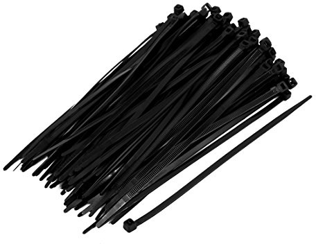sourcing map 100 Stück 2mm Nylon Selbstsichernde Kabelbinder Verschluss Schwarz