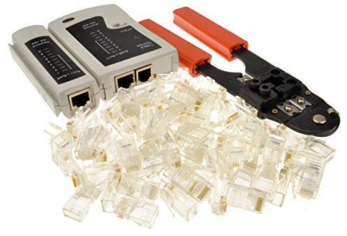 kenable Networking RJ45 RJ11 Tester with Crimper and 100 x RJ45 Ends Tool Kit