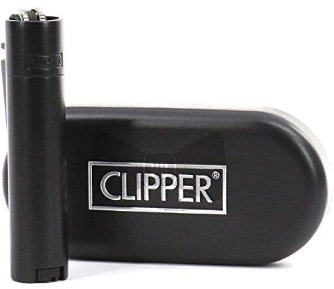 CLIPPER® Feuerzeuge Metal Micro - Matt Black - 12 Stk + Geschenketuis