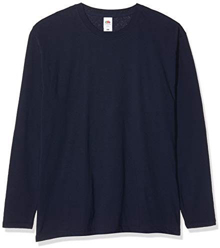 Fruit of the Loom Men's Original Long Sleeved Tee, 5 Pack T-Shirt, Blue (Deep Navy Az), X-Large (Size:XL) (Pack of 5)