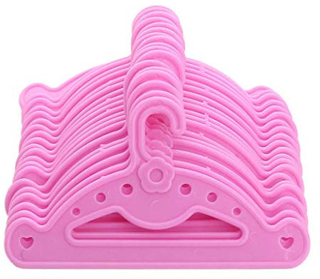 Uteruik Puppe Kleiderbügel, rosa Kunststoff Kleiderbügel Puppe Zubehör passt 46cm / 18in Puppen Kleidung Kleid, 5St