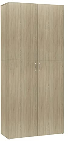 vidaXL Schuhschrank Schuhregal Schuhkommode Schuhe Flurschrank Wandschrank Schuhablage Schuhaufbewahrung Sonoma-Eiche 80x35,5x180cm Holzwerkstoff
