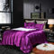Lanqinglv Violett Satin Bettwäsche Set 135x200cm Seide Seidig 2 Teilig Lila Luxus Bettbezug mit Reißverschluss und Kissenbezug 80x80cm