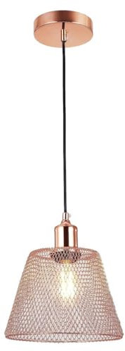 Lampadario rosa dorato con diametro di 210 mm e attacco E27, cavo di 1,1 m per sospensione di illuminazione interna.