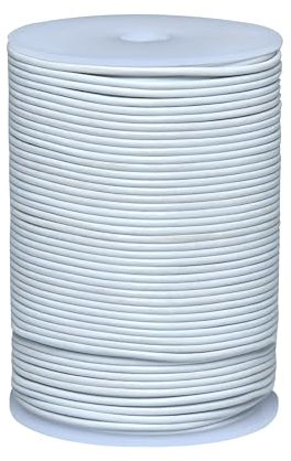 Cords Essentials Round Genuine Leather String Cord, Rope for Jewelry Making, Necklaces, Bracelets, Kumihimo Braiding, Wraps, Crafts and Hobby Projects (White, 2.0 MM)