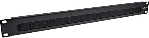 InLine® Plaque de Passage de câble 19 avec Brosse, 1U, RAL 9005, Noir