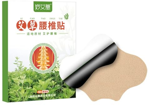 Wormwood Lumbar Patches Heat Plaster for Back Body Pain Relief 12pcs | Ergonomic waist-curve larger than ordinary Thick wormwood-ginger paste for lasting warmth Breathable no residue family pack