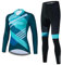 Damen Radbekleidung Set Langarm Rennrad Shirt Radtrikot Fahrradhose mit 20D Gel gepolstert, Ai17, S