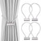 VEGCOO 4 Stück Magnetische Gardinen Raffhalter, Weiß Gardinen Halter mit Magneten, Vorhang Halter Raffhalter für Gardinenklammern Vorhänge Zuhause, Büro, Dekoration