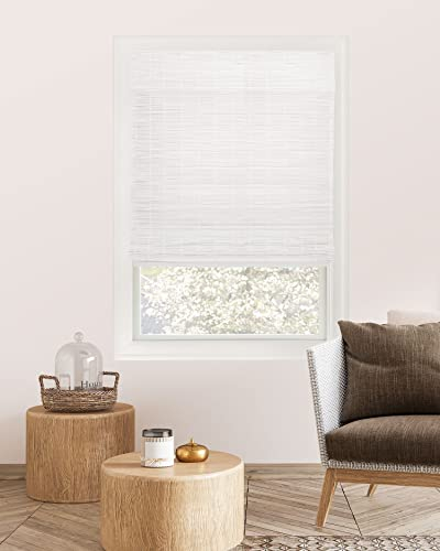 CHICOLOGY Bamboo Roman Shades – Kundenfavorite Lichtfilter-Rollos für Fenster, Premium-Qualität, ideal für Zuhause, Schneewittchen, 88,9 cm B x 162,6 cm H