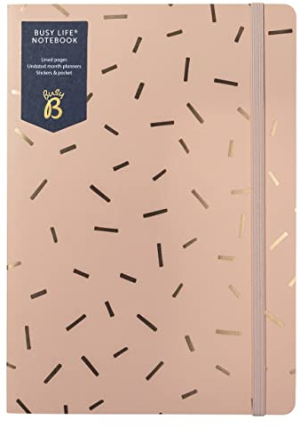 Busy B Busy Life Notebook - A5 notebook with stickers and monthly planner - Pink Sprinkle