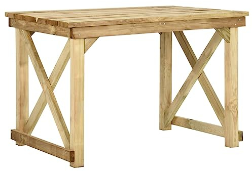 vidaXL Kiefernholz Imprägniert Gartentisch Korrosionsbeständig Terrassentisch Esstisch Gartenmöbel Holztisch Tisch Outdoor 110x79x75cm
