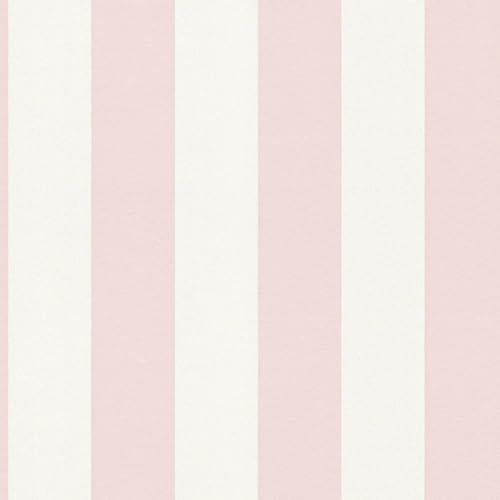 Stripes Wallpaper Wall Profhome 381013-GU Non-Woven Wallpaper Slightly Textured with Stripes matt Pink White 5.33 m2 (57 ft2)