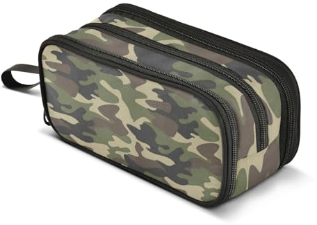 Camouflage Pencil Case,Brown Army CamouflagePen Pouch Bag Large Capacity Makeup Bag for Girls Boys Teens Students Middle School College Office, camouflage, Einheitsgröße, Taschen-Organizer