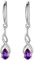 WOVEE Ohrringe Silber 925 Hängend AAA Zirkonia Amethyst Ohrhänger Lange Hängeohrringe Damen Braut Hochzeit Schmuck