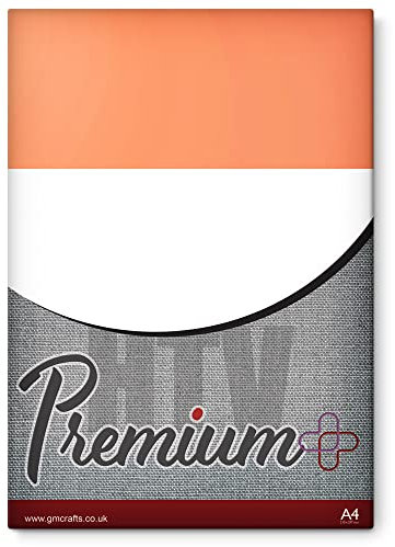 Premium Heat Transfer Vinyl Iron On Sheets (5 Pack) | for Use On T-Shirts, Sportswear, Cushion & Duvet Covers and More | Suitable for Use On Childrens Clothing (Peach)