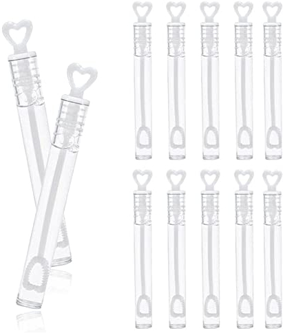 24x Seifenblasen Röhrchen Weiß mit Herz Wedding Bubbles Hochzeit Mitbringsel Dekoration