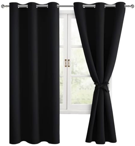 Hiasan Verdunklungsvorhänge Gardinen mit Ösen,Schwarz Blickdicht Vorhänge,Halloween Vorhang,2 Stück,106 x 160 cm (Breite x Höhe),Vorhänge Kurz,weiche Schiebevorhänge für Schlafzimmer,Wohnzimmer usw.