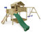 WICKEY Spielturm Klettergerüst Smart Peak mit Schaukel & Rutsche, Stelzenhaus mit Sandkasten, Kletterturm für Kinder, Kletterleiter & Spiel-Zubehör - grün