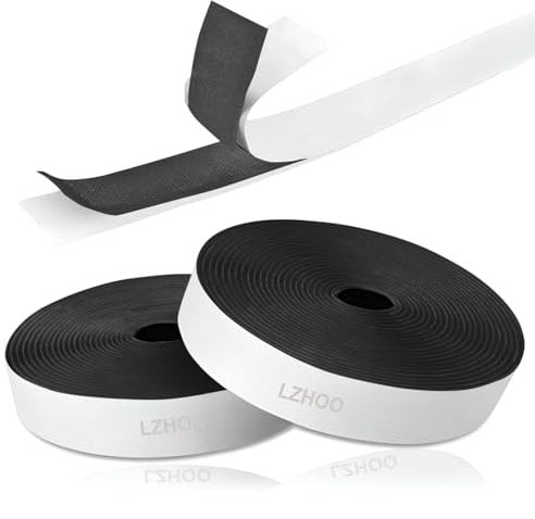 LZHOO™ Double Sided Hook and Loop Tape | 16.4FT X 2CM | Strong Double Sided Adhesive Tape Heavy Duty, for Home and Office Use, Versatile Mounting Solution (Black)