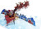 Pop-Up Weihnachtskarte – Weihnachtsmann, Rentier & Geschenke – 3D Grußkarte Merry Christmas, handgefertigte Geschenkkarte zu Weihnachten
