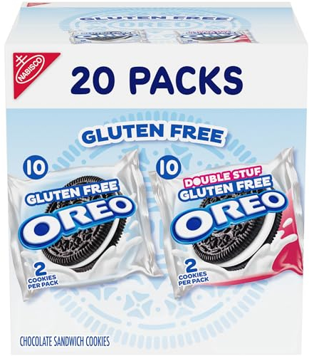 OREO Glutenfreie Original & Double Stuf Chocolate Sandwich Cookies Variety Pack, Glutenfreie Kekse, 20 Snackpacks (2 Kekse pro Packung)