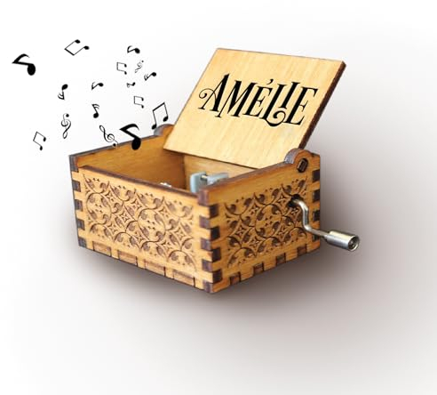 Melodiebox: Amelie Comptine d'un Autre ETE von Yann Tiersen Film Holzspieluhr mit Handkurbel Spieluhr Musicbox Hand gekurbelt Neu