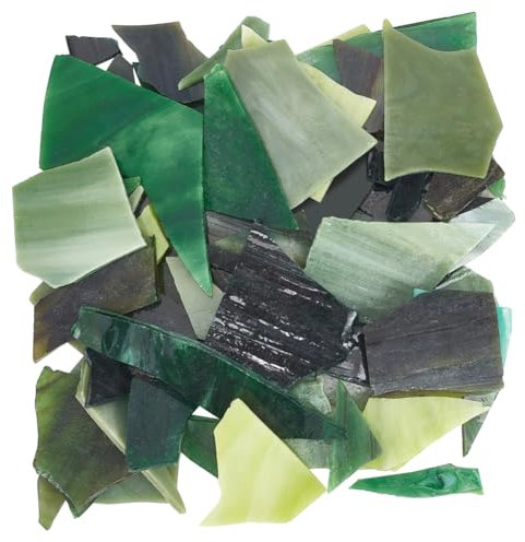 WEBEEDY Mosaik-Buntglasstücke, Unregelmäßige Mosaikfliesenreste Zum Basteln, Mischfarben Schillerndes Mosaik-Kunst-Bastelset Für Erwachsene, DIY, Garten, Heimdekoration, Schmuckherstellung, 300g