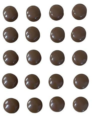 20 x Screw Cover Caps for No 6-8 Gauge Screws, Firm Clip-On Type (Dark Brown)