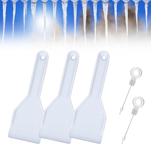 KARELLS 3pcs Frigorífico Eiskratzer, Rascador de Hielo para Congelador, Raspador de Hielo Plástico, 3 Piezas Hielo para Cocina Congelador Pala, Cocina Congelador Pala