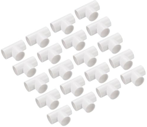 QUARKZMAN Giunto per Guaina Pvc Raccordi a Forma di T Giunto per Tubo Bianco 25 mm 3 Vie per Guaina Elettrica da Giardino Confezione da 30
