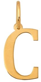Rodium - Goldene Anhänger, Buchstabe C, 14 Karat Gold/ 585er Feingehalt, Charms für Halskette oder Ketten Armband, Ideales Geschenke für Damen, Kettenanhänger für Goldschmuck