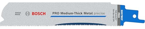 Bosch 25 hojas de sierra sable PRO Medium-Thick Metal S937BEF precise (para tubos y perfiles de metal, metales no ferrosos, longitud 150 mm, accesorio profesional sierra de sable)