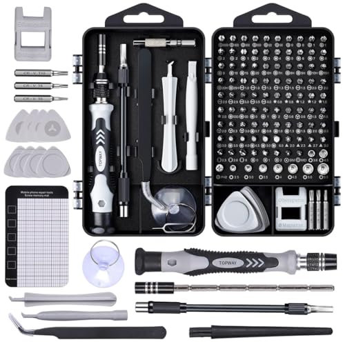 Precision Screwdriver Set, 115 Piece Tool Set with Bits, Tips and Tools, Chrome Vanadium Steel, Ideal for Electronics and Home Repairs