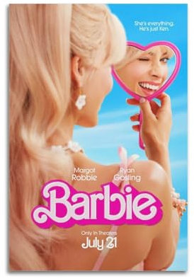 Barbie-Film- und TV-Drama-Poster, klassische Kunst, Film- und Fernsehstars, Nostalgie, Komödie, Horror, Wanddekoration, Schlafzimmer, Büro, Dekoration, Ölgemälde, Stoffposter, 30 x 45 cm, ungerahmter