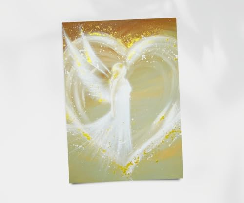 Henriettes-ART Deko Poster Engel „Weg ins Herz“ – Schutzengel Geschenk für Mama und Oma (A5)