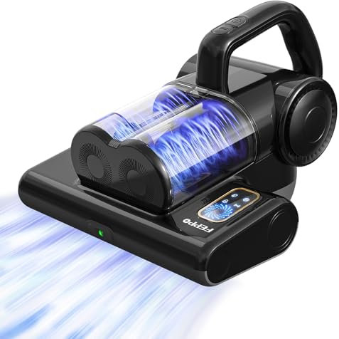 FEPPO Mattress Vacuum Cleaner, 16Kpa Bed Vacuum Cleaner with 253.7nm UV-C Light, 140°F Heat, HEPA Filter & Ultrasonic, Versatile Handheld Vacuums for Bed, Sofa, Couch, Crib(Corded, 500W)